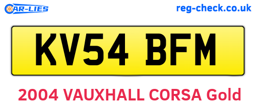 KV54BFM are the vehicle registration plates.