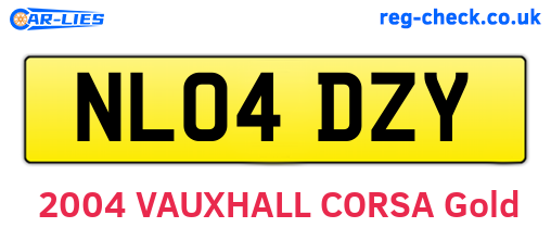 NL04DZY are the vehicle registration plates.