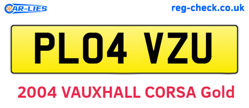 PL04VZU are the vehicle registration plates.