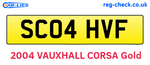 SC04HVF are the vehicle registration plates.