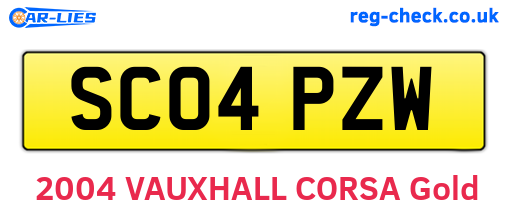 SC04PZW are the vehicle registration plates.