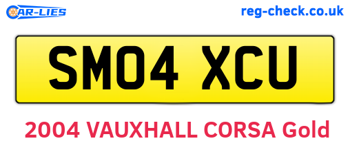 SM04XCU are the vehicle registration plates.