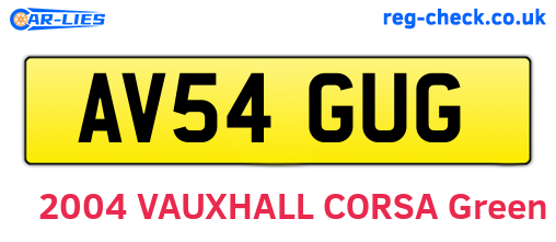 AV54GUG are the vehicle registration plates.