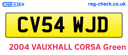 CV54WJD are the vehicle registration plates.