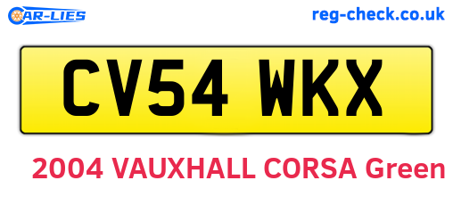 CV54WKX are the vehicle registration plates.