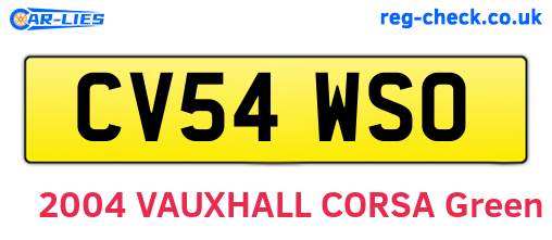 CV54WSO are the vehicle registration plates.