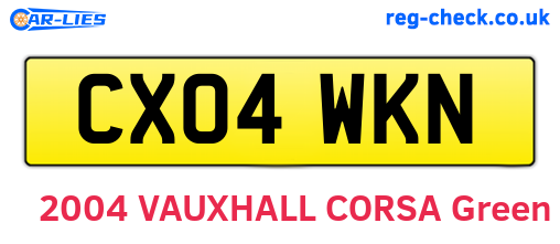 CX04WKN are the vehicle registration plates.