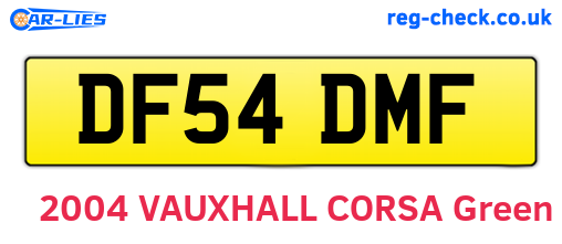 DF54DMF are the vehicle registration plates.