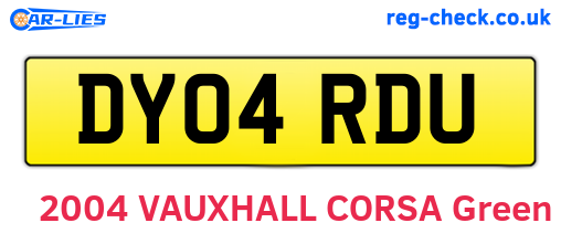 DY04RDU are the vehicle registration plates.