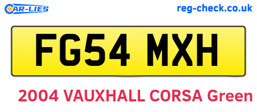 FG54MXH are the vehicle registration plates.