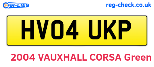 HV04UKP are the vehicle registration plates.