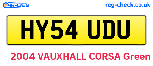 HY54UDU are the vehicle registration plates.