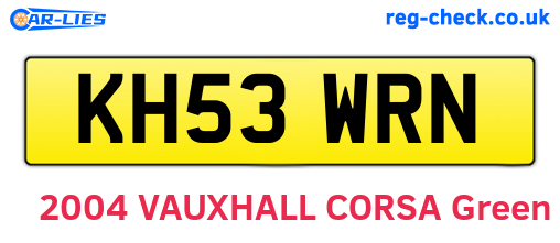 KH53WRN are the vehicle registration plates.