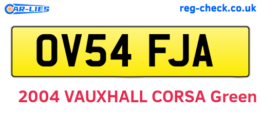 OV54FJA are the vehicle registration plates.