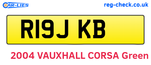 R19JKB are the vehicle registration plates.