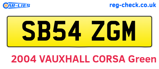 SB54ZGM are the vehicle registration plates.