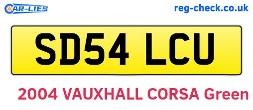 SD54LCU are the vehicle registration plates.