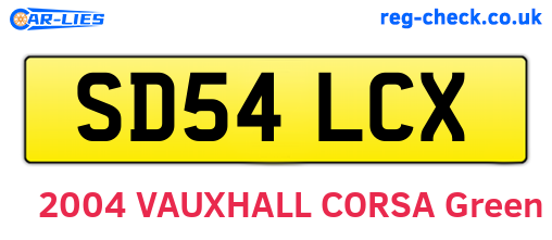SD54LCX are the vehicle registration plates.