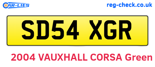 SD54XGR are the vehicle registration plates.
