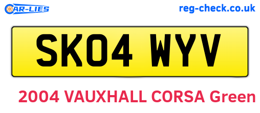 SK04WYV are the vehicle registration plates.