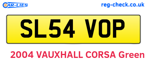 SL54VOP are the vehicle registration plates.