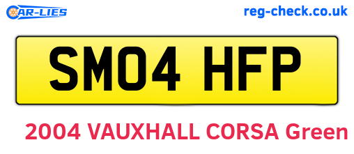 SM04HFP are the vehicle registration plates.