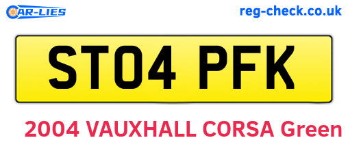 ST04PFK are the vehicle registration plates.