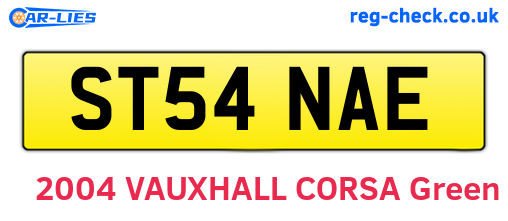 ST54NAE are the vehicle registration plates.