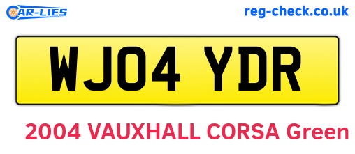 WJ04YDR are the vehicle registration plates.