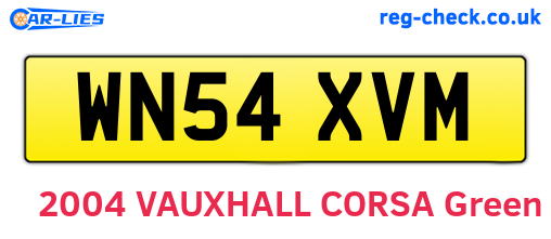 WN54XVM are the vehicle registration plates.