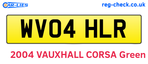 WV04HLR are the vehicle registration plates.