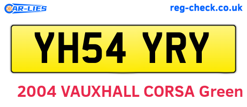 YH54YRY are the vehicle registration plates.