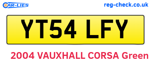 YT54LFY are the vehicle registration plates.