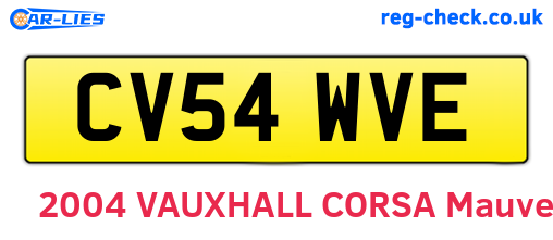 CV54WVE are the vehicle registration plates.
