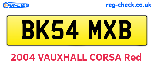 BK54MXB are the vehicle registration plates.