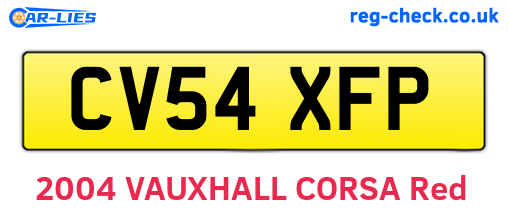 CV54XFP are the vehicle registration plates.