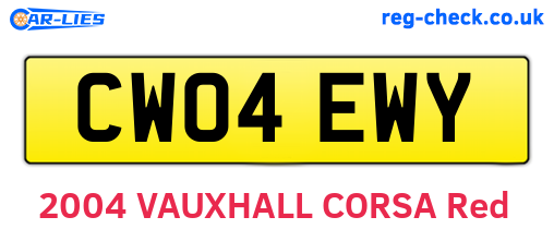CW04EWY are the vehicle registration plates.