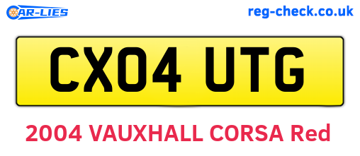 CX04UTG are the vehicle registration plates.