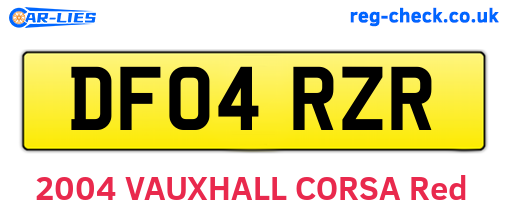 DF04RZR are the vehicle registration plates.