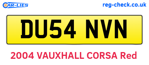 DU54NVN are the vehicle registration plates.