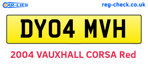 DY04MVH are the vehicle registration plates.