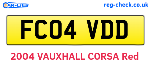 FC04VDD are the vehicle registration plates.