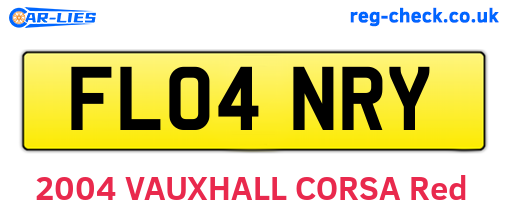 FL04NRY are the vehicle registration plates.