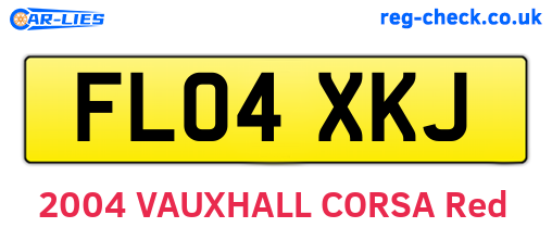 FL04XKJ are the vehicle registration plates.