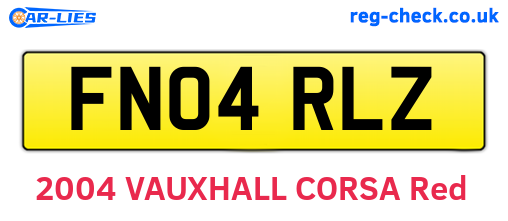 FN04RLZ are the vehicle registration plates.