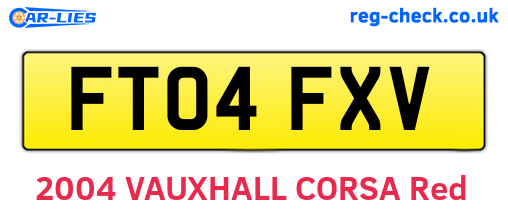 FT04FXV are the vehicle registration plates.