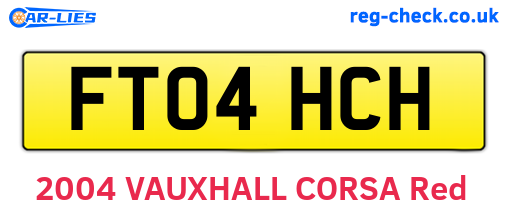 FT04HCH are the vehicle registration plates.