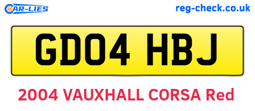 GD04HBJ are the vehicle registration plates.