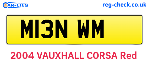 M13NWM are the vehicle registration plates.