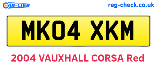MK04XKM are the vehicle registration plates.